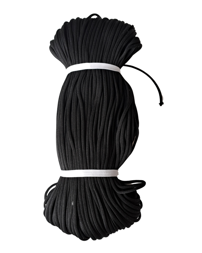 black polyester cord in coils 100 meters