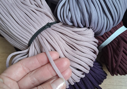 Macrame cord in coils