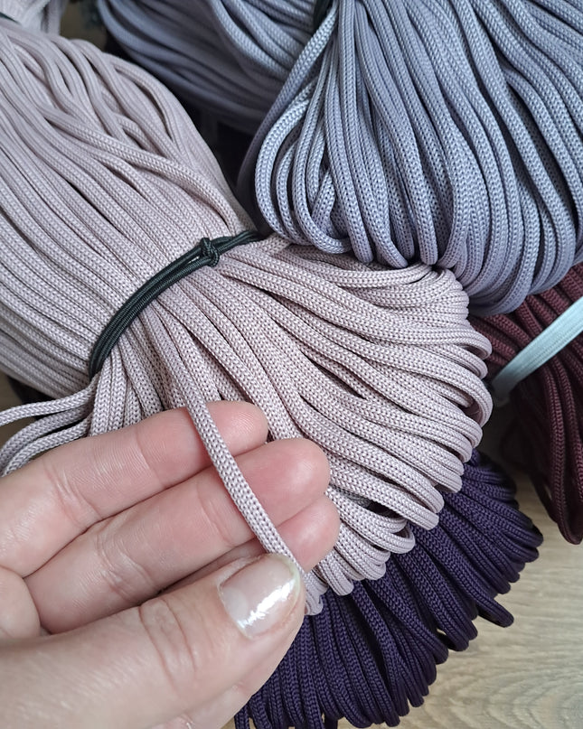 Macrame cord in coils