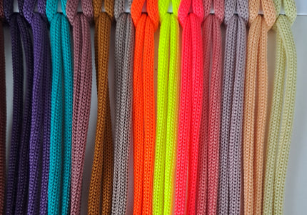 Macrame cord in coils