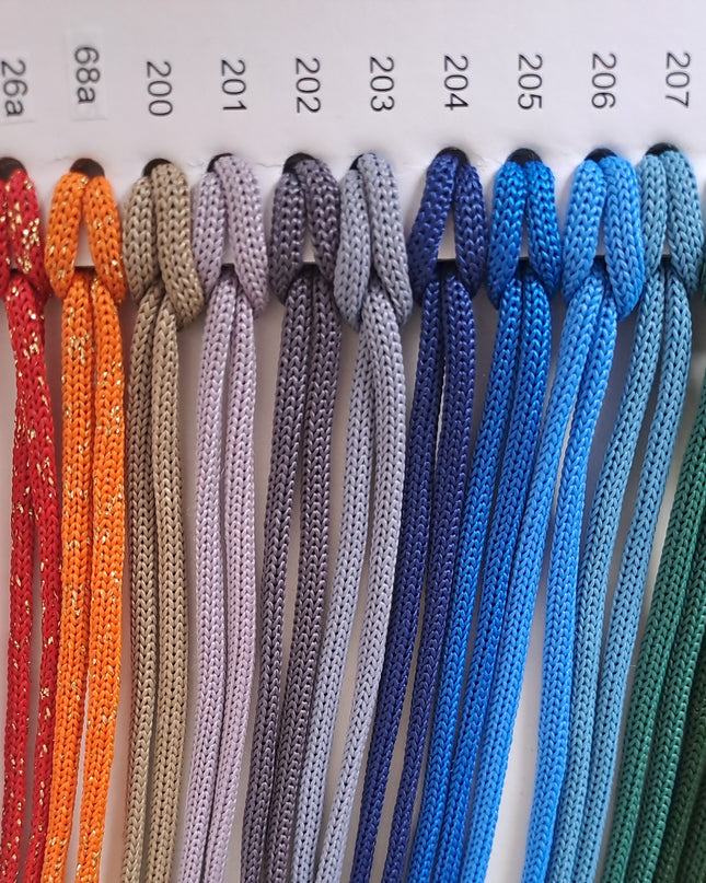 Macrame cord in coils