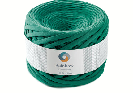 Soft textile yarn for crochet purse. Green colout tshirt yarn. Premium class yarn