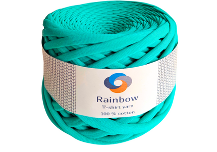sea green colour yarn. T-shirt yarn for crochet bag. 100 meters cotton yarn