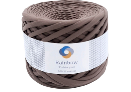 Chocolate colour Tshirt yarn. brown yarn. Cotton yarn in brown shade for crochet bag