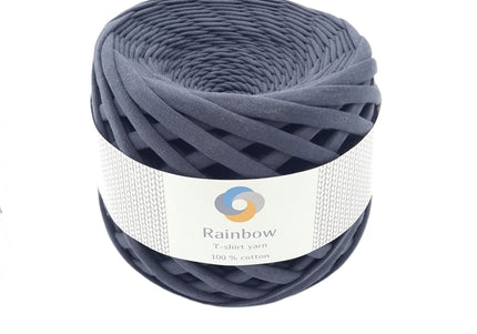 T-shirt yarn anthracite colour. Textile yarn 100 % cotton. For crochet bags yarn