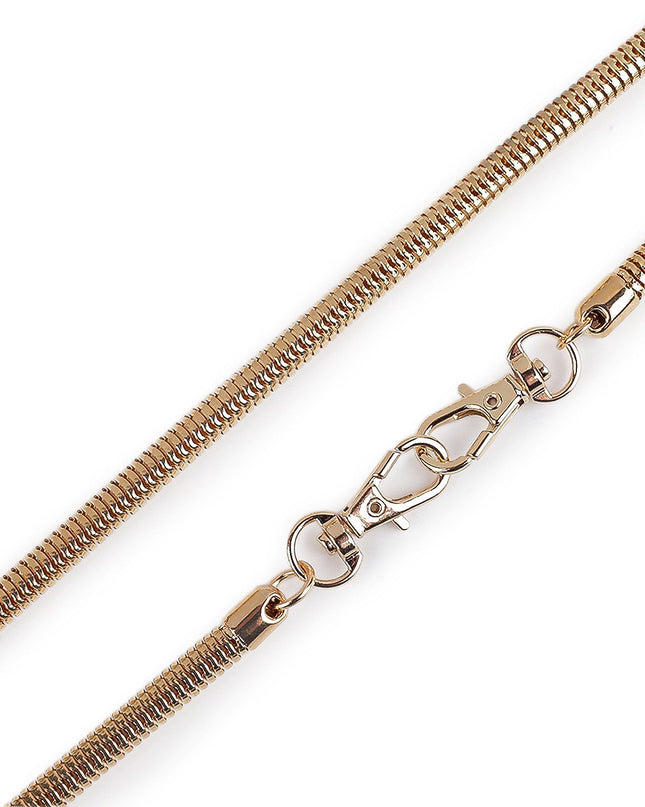Gold chain necklace on a white background