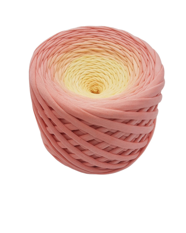 Orange hombre T-shirt yarn. Hand dyed yarn for crochet basket