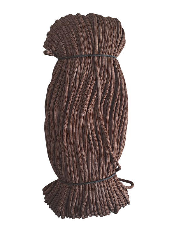 Polyester cord 4 mm brown colour. 100 meters skein
